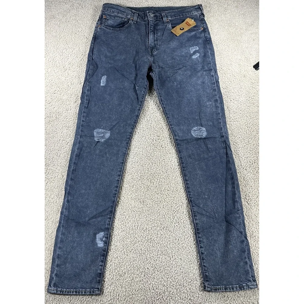 Levis 512 Slim Taper Mens DISTRESSED Denim STRETCH Jeans 34x34 FIT 34x33 NWT